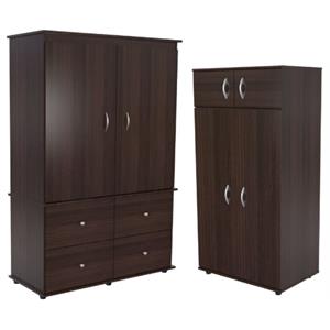 home square 2-piece set with tv armoire & 4 door wardrobe armoire