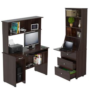 home square 2-piece set with computer desk with hutch & bookcase