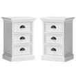 Home Square 3 Drawer Nightstand in Pure White Finish - Set of 2
