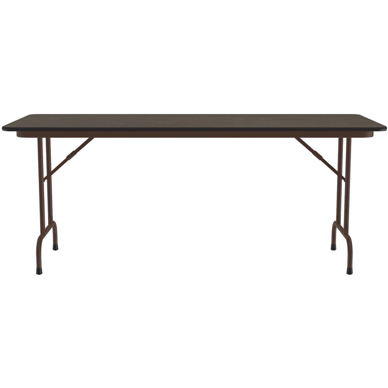 Home Square Melamine Top Folding Table in Walnut Finish - Set of 4