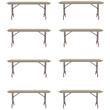 Home Square Blow-Molded Folding Table in Mocha Granite Finish - Set of 8