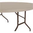 Home Square Metal and Plastic Folding Table in Mocha Granite Finish - Set of 8
