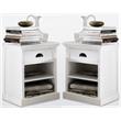 Home Square 1 Drawer Nightstand in Pure White Finish - Set of 2