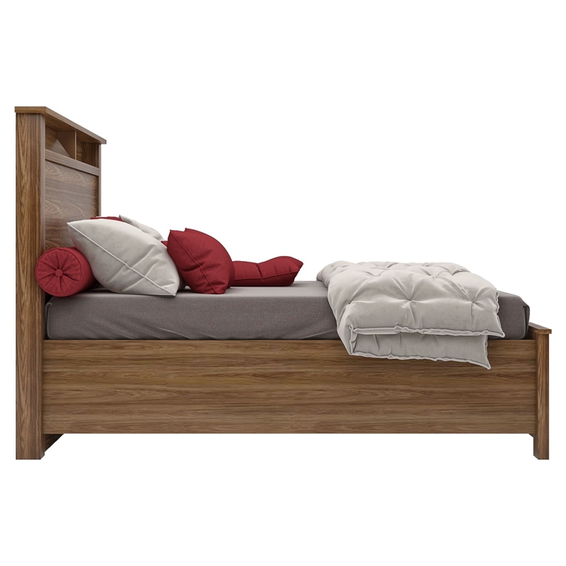 Home Square 4-Piece Set with Queen Bed 6 Drawer Dresser and 2 Nightstands