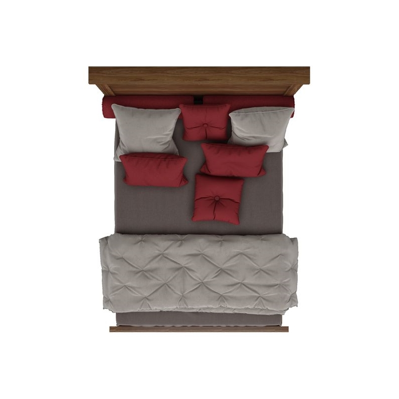 Home Square 4-Piece Set with Queen Bed 6 Drawer Dresser and 2 Nightstands