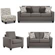 Home Square 4-Piece Set with Sofa Accent Chair Loveseat and Chair