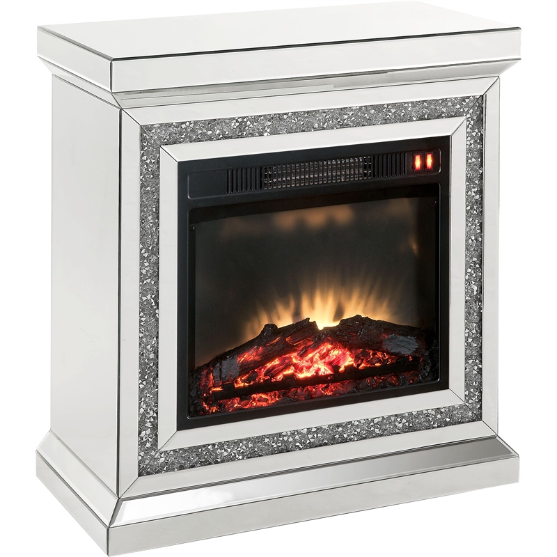 Home Square 2-Piece Set with Mirrored Fireplace and Mirrored Wall Decor