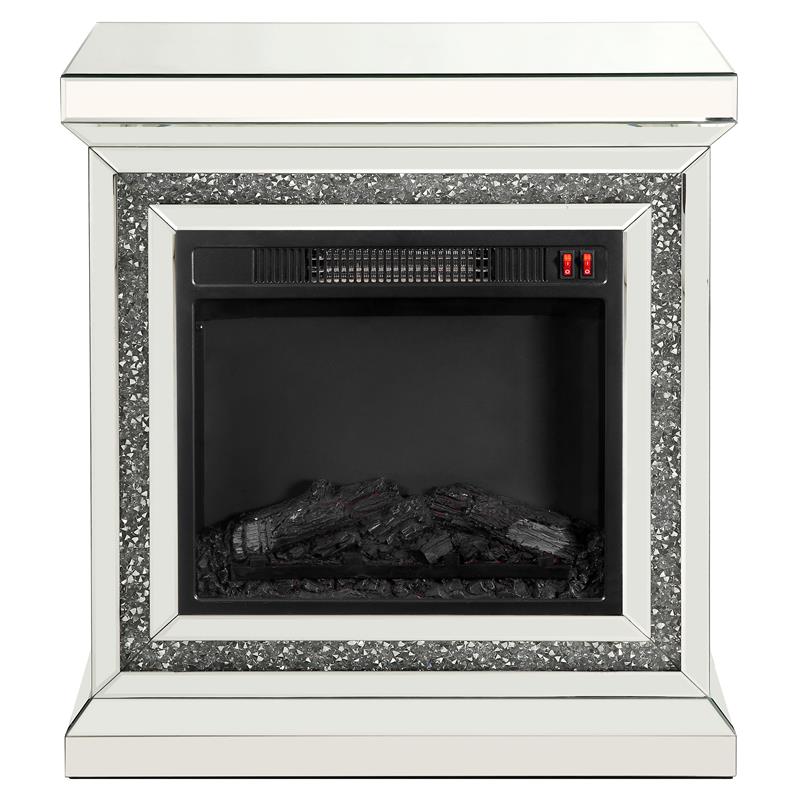 Home Square 2-Piece Set with Mirrored Fireplace and Mirrored Wall Decor