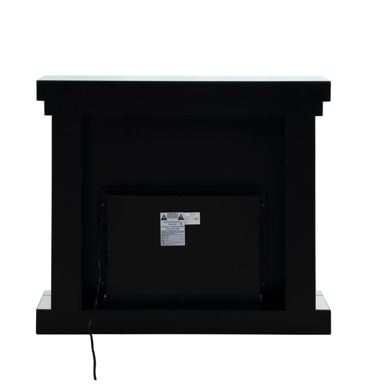 Home Square 2-Piece Set with Fireplace and Accent Mirror in LED Mirrored