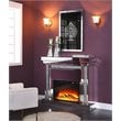 Home Square 2-Piece Set with Fireplace and Accent Mirror in LED Mirrored