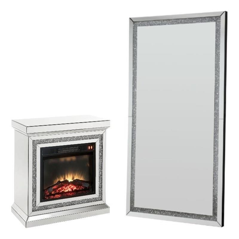 Home Square 2-Piece Set with Mirrored Fireplace & Accent Mirror