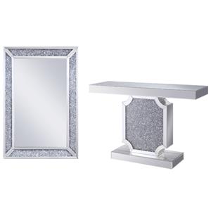 home square 2-piece set with console table and contemporary wall decor
