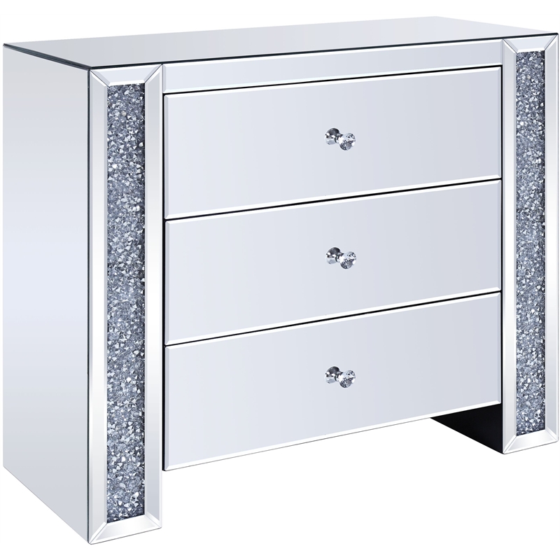 Home Square 2-Piece Set with Console Table and Faux Diamonds Wall Decor