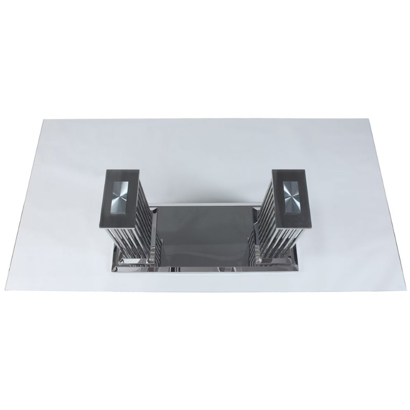 Home Square 5-Piece Set with Clear Glass Dining Table & 4 Side Chairs in Beige