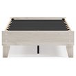 Home Square Twin Size Platform Bed with Low Profile Open Slat Headboard in Beige