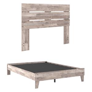 home square 2-piece set with headboard & platform bed in natural