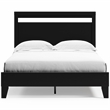 Home Square 2-Piece Queen Size Platform Bed with Low Profile Headboard in Black