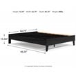 Home Square 2-Piece Queen Size Platform Bed with Low Profile Headboard in Black