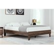 Home Square Full Size Platform Bed with Low Profile Headboard in Mocha Brown