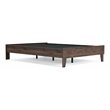 Home Square Full Size Platform Bed with Low Profile Headboard in Mocha Brown
