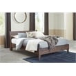 Home Square Full Size Platform Bed with Low Profile Headboard in Mocha Brown
