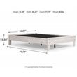 Home Square 2-Piece Set of Full size Panel Headboard & Platform Bed in White