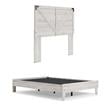 Home Square 2-Piece Set of Full size Panel Headboard & Platform Bed in White