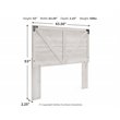 Home Square Queen Size Platform Bed with Low Profile Headboard in Whitewash