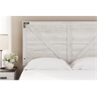 Home Square Queen Size Platform Bed with Low Profile Headboard in Whitewash