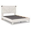 Home Square Queen Size Platform Bed with Low Profile Headboard in Whitewash