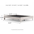 Home Square Queen Size Platform Bed with Low Profile Headboard in Whitewash