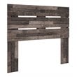 Home Square Full Platform Bed with Low Profile Panel Headboard - Rustic Gray