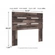 Home Square Full Platform Bed with Low Profile Panel Headboard - Rustic Gray