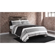 Home Square Queen Platform Bed with Low Profile Panel Headboard - Rustic Gray