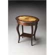 Home Square Specialty Oval Accent Table in Cherry Finish - Set of 2