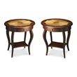 Home Square Specialty Oval Accent Table in Cherry Finish - Set of 2