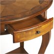 Home Square Specialty Oval Accent Table in Olive Ash Burl - Set of 2