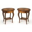 Home Square Specialty Oval Accent Table in Olive Ash Burl - Set of 2