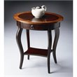 Home Square Traditional Oval Accent Table in Cherry Nouveau - Set of 2