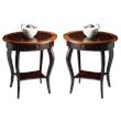 Home Square Traditional Oval Accent Table in Cherry Nouveau - Set of 2