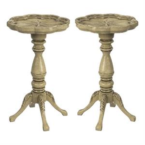 home square scalloped edge accent table - set of 2