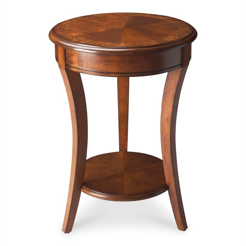 Home Square Specialty Holden Accent Table in Olive Ash Burl - Set of 2