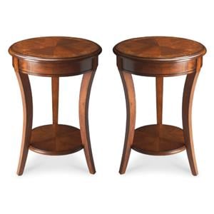 Home Square Specialty Holden Accent Table in Olive Ash Burl - Set of 2