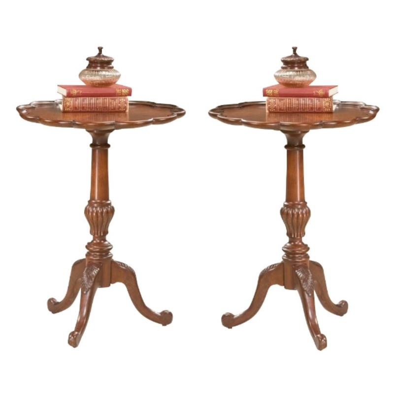 Home Square Pedestal Table in Plantation Cherry Finish - Set of 2