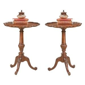 Home Square Pedestal Table in Plantation Cherry Finish - Set of 2