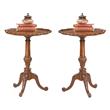 Home Square Pedestal Table in Plantation Cherry Finish - Set of 2