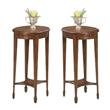 Home Square Oval Accent Table in Plantation Cherry - Set of 2