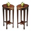Home Square Masterpiece Oval Accent Table in Chestnut Burl - Set of 2