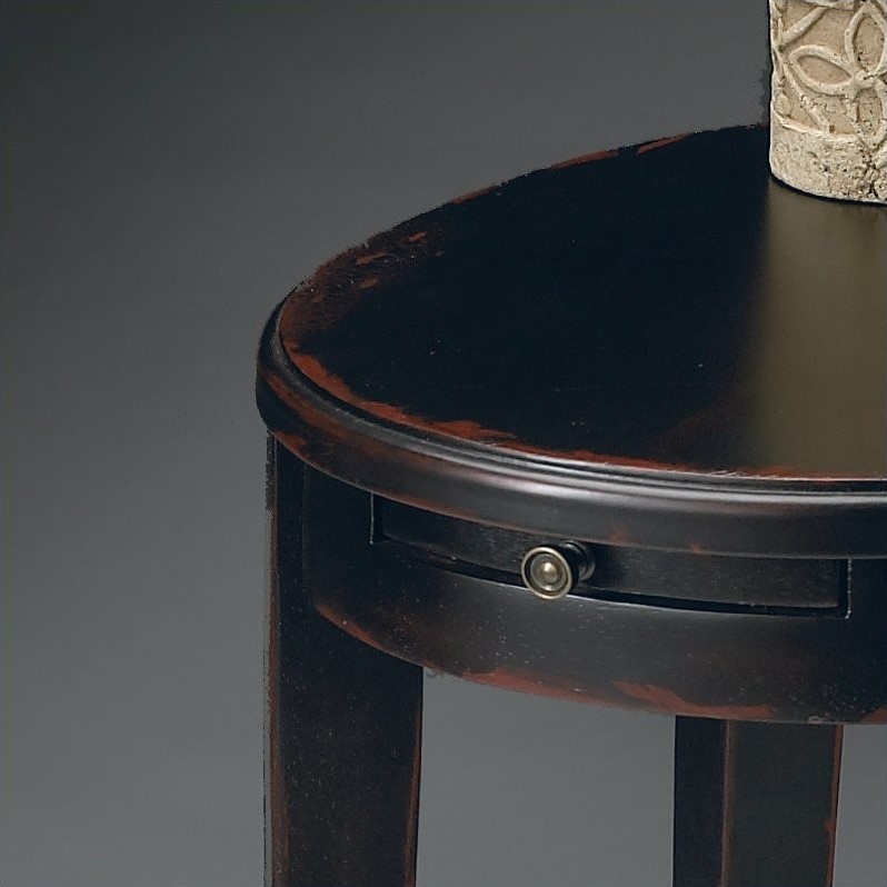 Home Square Oval Accent Table in Plum Black Finish - Set of 2