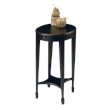 Home Square Oval Accent Table in Plum Black Finish - Set of 2